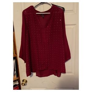 Red 3/4 sleeve blouse